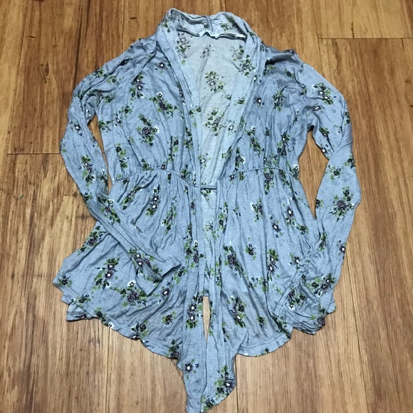 Kimchi Blue Sweaters - Kimchi Blue Light Blue Floral Print Cardigan